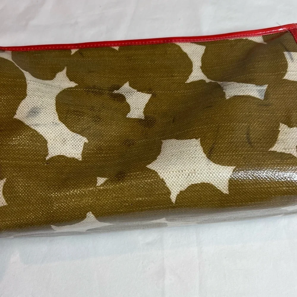 Kate Spade xl toiletries case bag pouch mod  brown burnt red/orange cream
